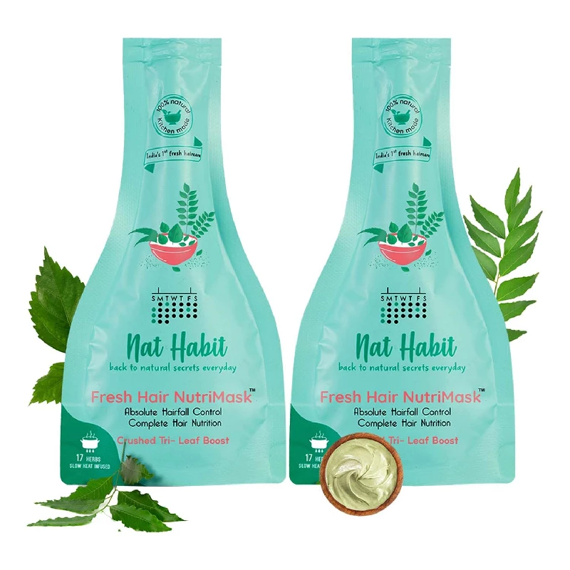 Nat Habit Crushed Tri-Leaf Nutri Hair Mask For Hairfall, 80 g-1.webp